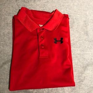 Under Armour Boys Polo Shirt- YXL Red